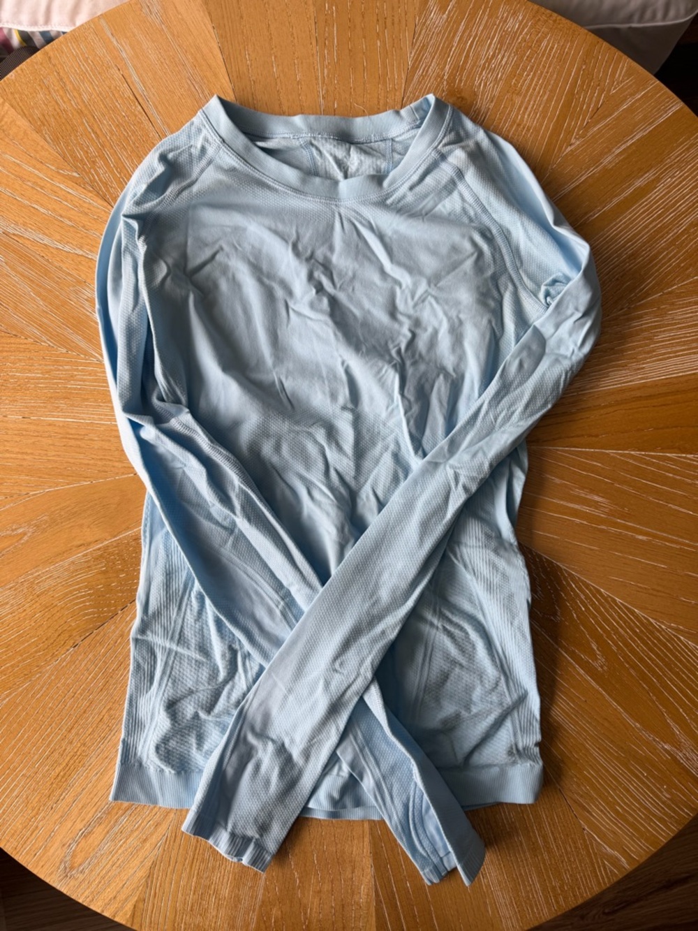 Athleta Light Blue Long Sleeve Performance Tee